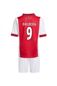Ajax Kasper Dolberg #9 Jalkapallovaatteet Lasten Kotipeliasu 2025-26 Lyhythihainen (+ Lyhyet housut)